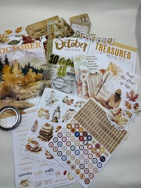 Cocoa Daisy Oct Stationary Kit- *Used Planner Memory Keeping